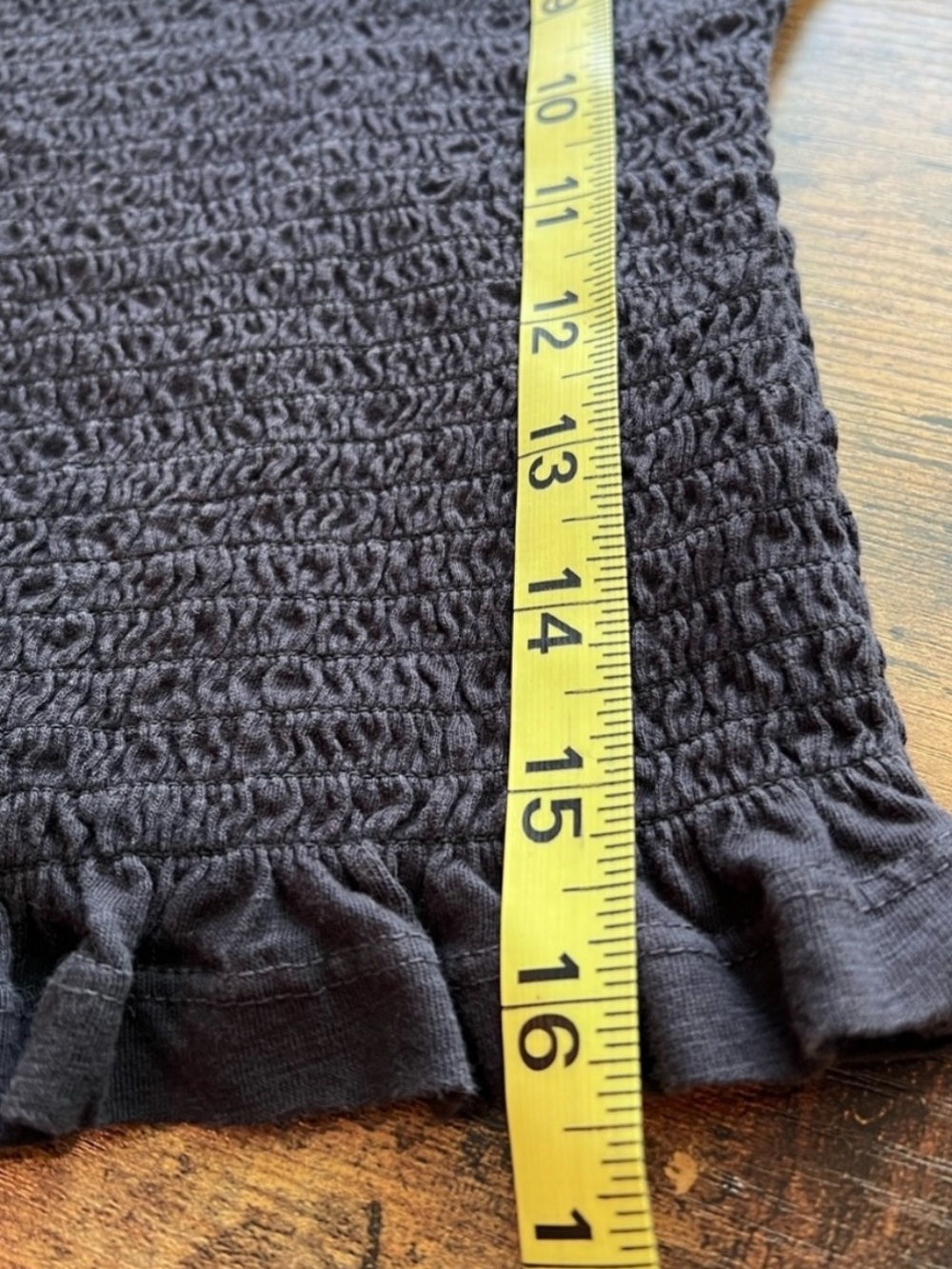 Pilcro Anthropologie Black Smocked Puff Sleeve Cotton Crop Top Square Neck M - Picture 8 of 13